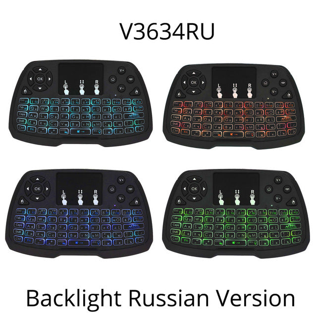 2.4GHz Wireless Gaming Keyboard RU/EN Mini Touchpad
