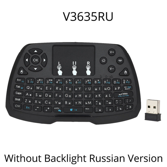 2.4GHz Wireless Gaming Keyboard RU/EN Mini Touchpad