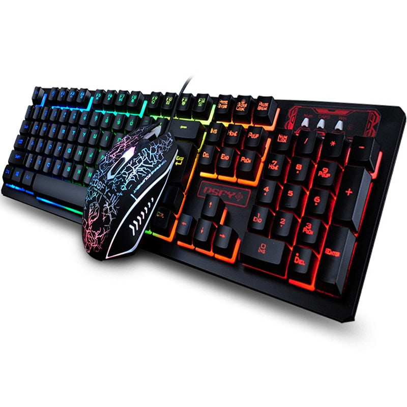New 104 Keys Gaming Keyboard Mouse Rainbow