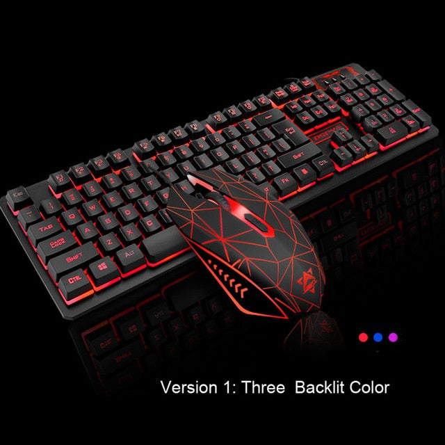 New 104 Keys Gaming Keyboard Mouse Rainbow