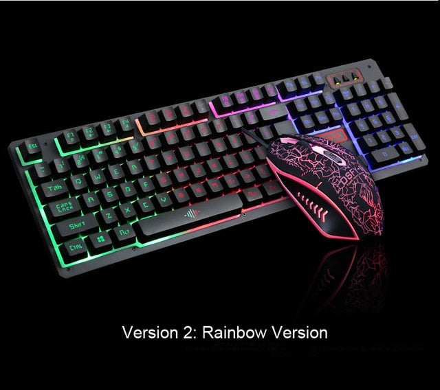 New 104 Keys Gaming Keyboard Mouse Rainbow