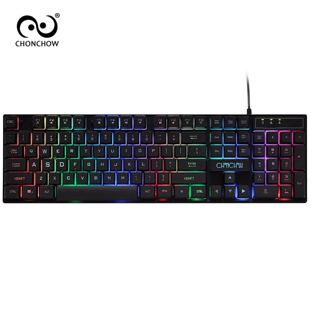 Gaming Keyboard Rainbow Backlit Colorful Keyboard